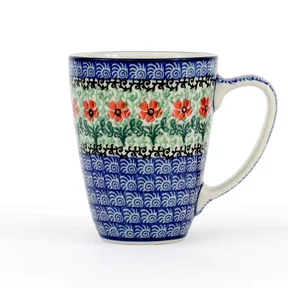 Kubek ceramiczny D05 0,3l <br> 1916X Czerwone kwiatuszki